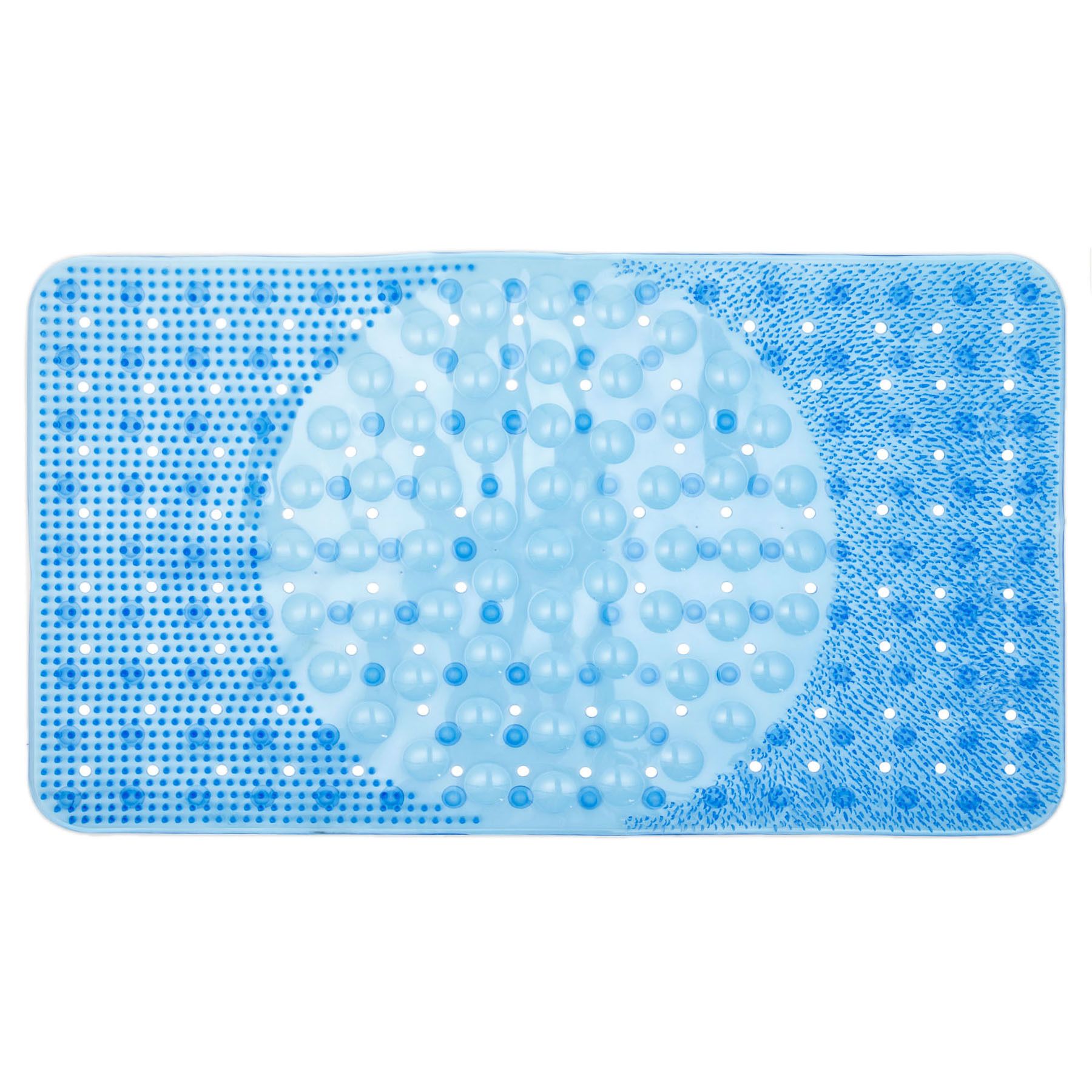 Tapete de Banheiro Antiderrapante Plástico Retangular Azul 1 peça