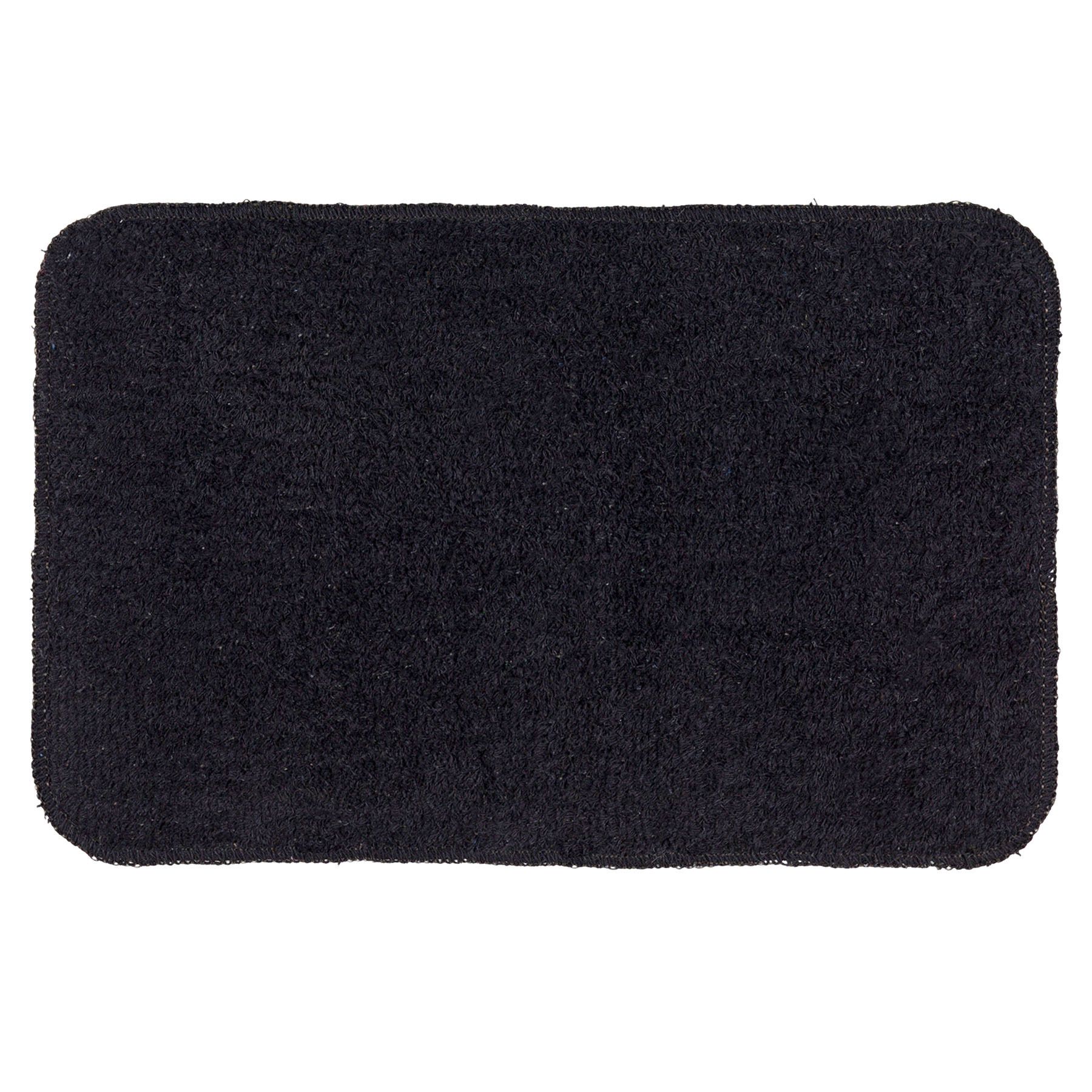 Tapete de Banheiro Antiderrapante Tecido Retangular Preto 1 peça