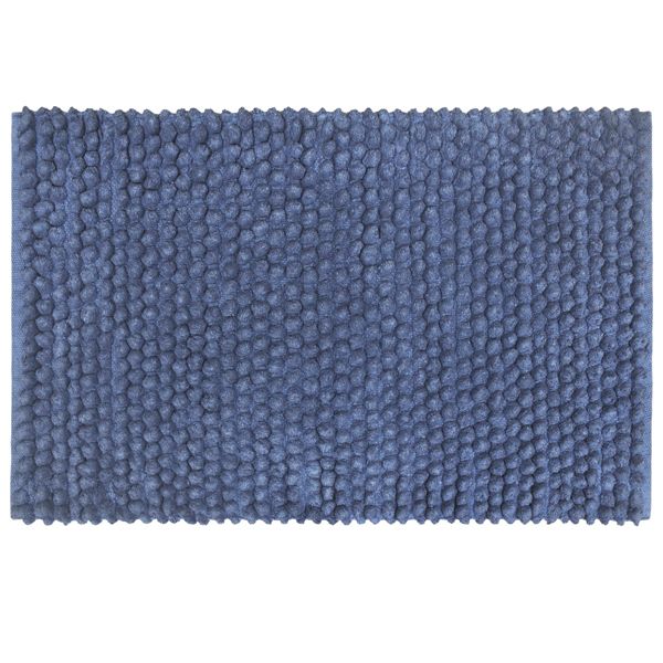 Tapete de Banheiro Tecido Retangular Azul 1 peça