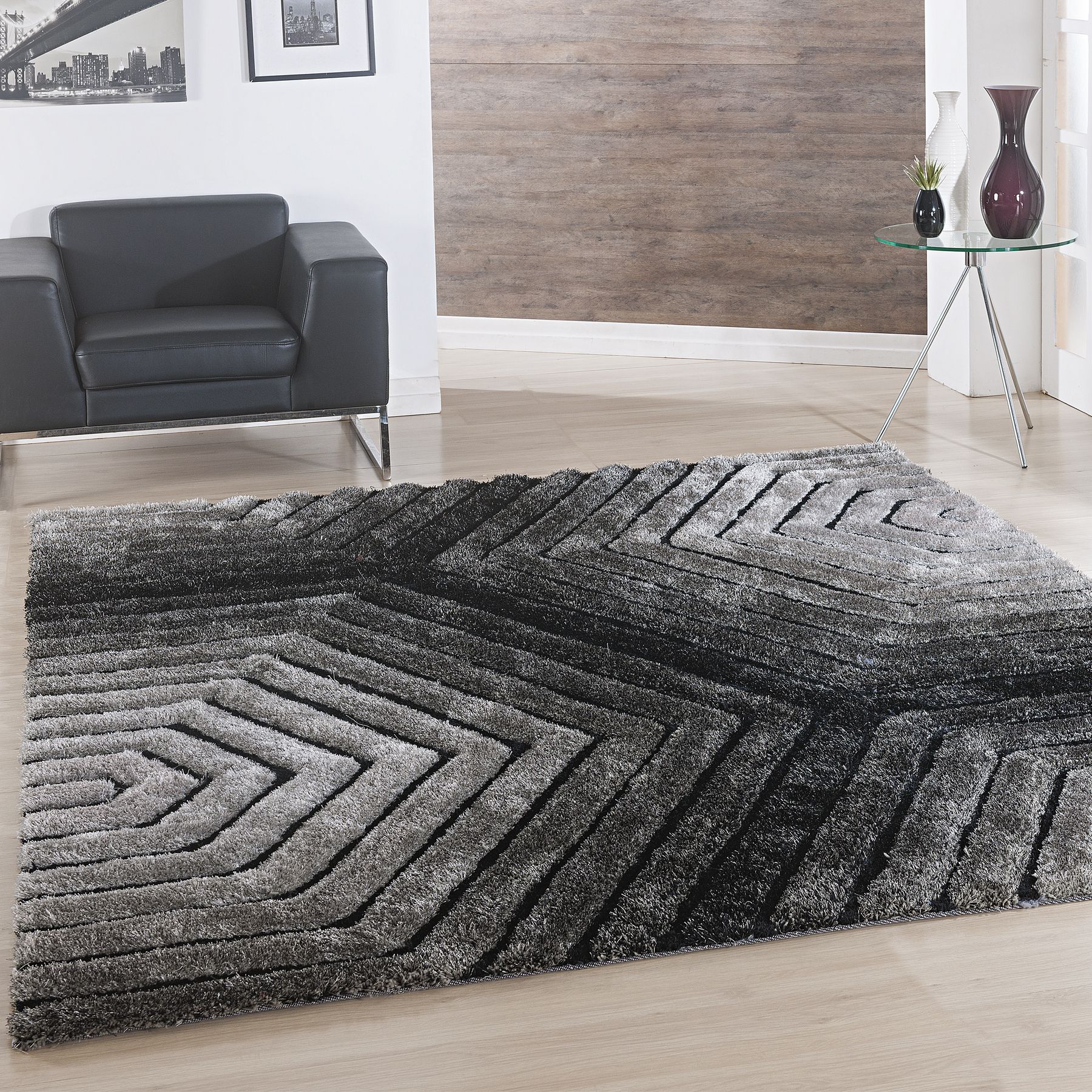 Tapete Hymalaia Preto 1,00x1,40m