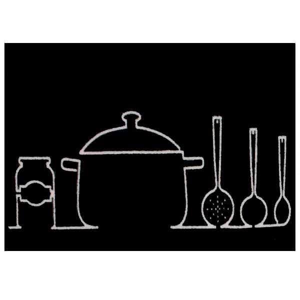 Tapete para Cozinha Cleankasa Panelas Preto 0,50x0,70m