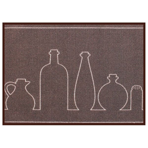 Tapete para Cozinha Sal e Pimenta Marrom 0,50x0,70m