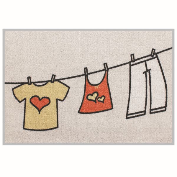 Tapete para Lavanderia Varal Cinza 0,50x0,70m