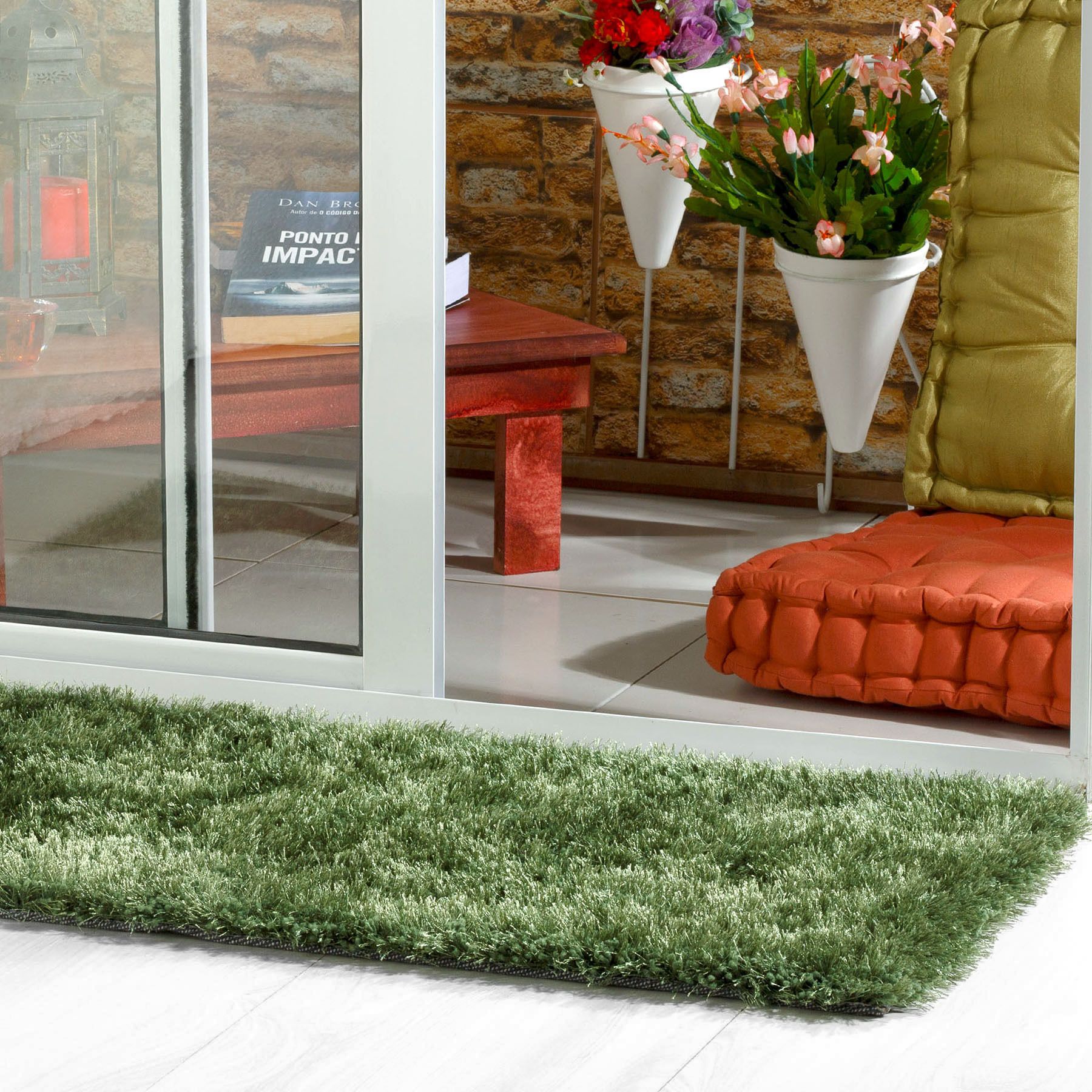 Tapete Shaggy Lucca Verde 0,50x1,00m