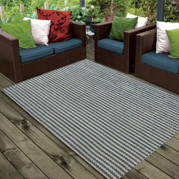 Tapete Sisal Especial LHU Bege e Azul 2,00x2,50m