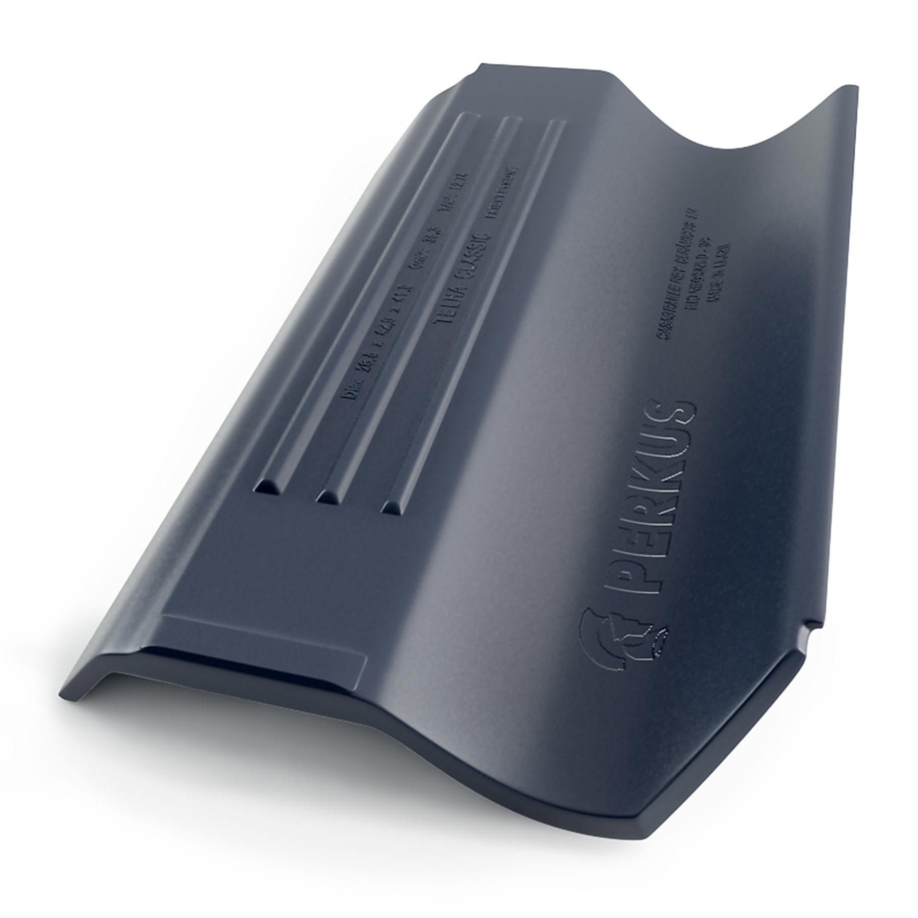 Telha de Cerâmica Classic Dupla Face Esmaltada Grafite 26,5cm Perkus