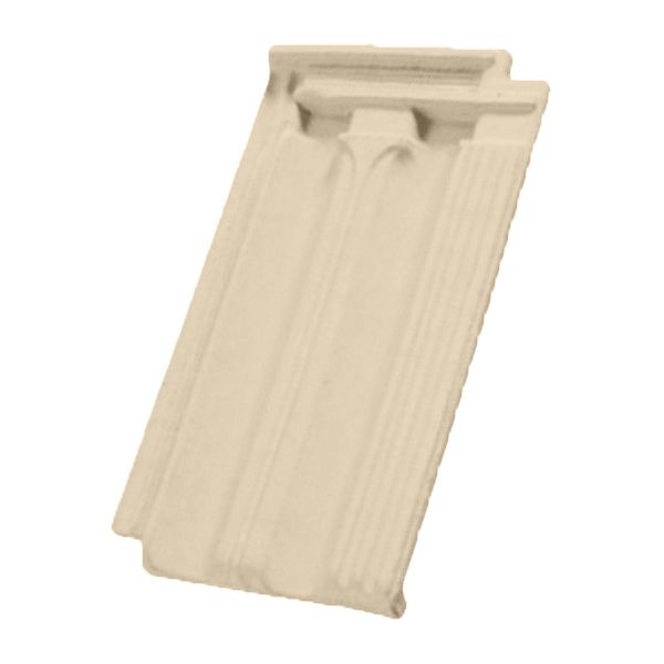 Telha de Cerâmica Francesa Esmaltada Marfim Semi-Brilho 22,5cm Cláudio Vogel