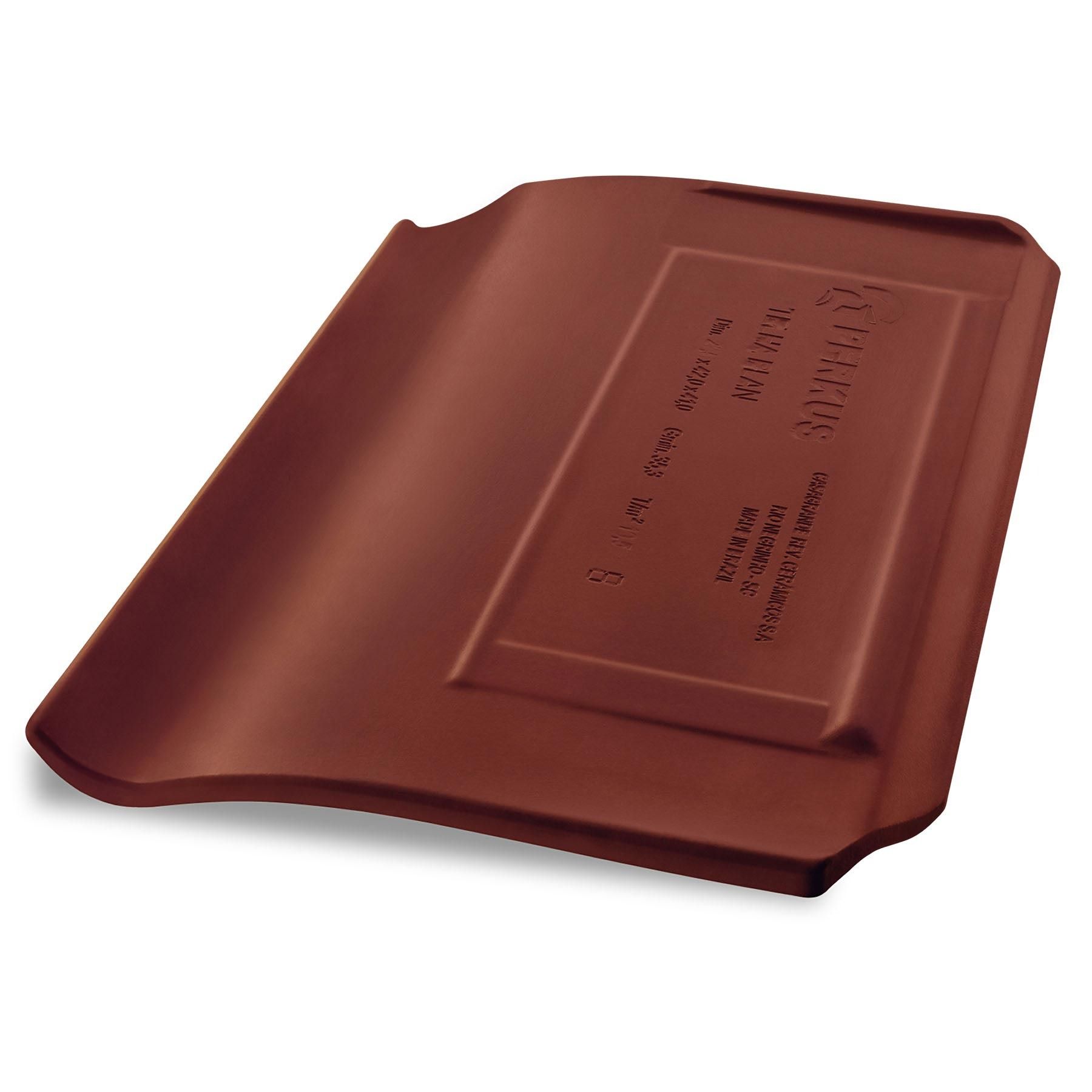 Telha de Cerâmica Plan Dupla Face Esmaltada Bordeau 27,5cm Perkus