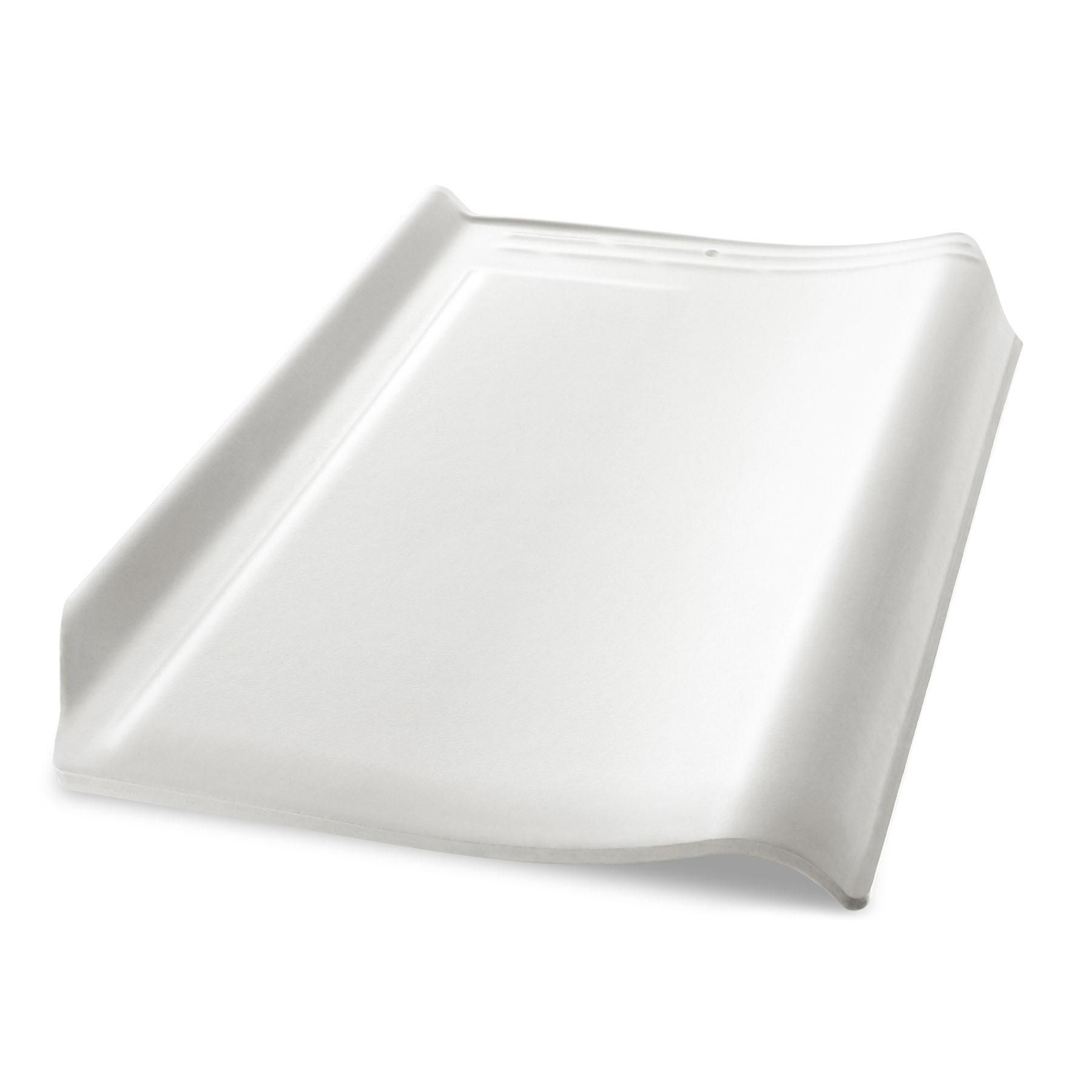 Telha de Cerâmica Plan Esmaltada White 27,5cm Perkus