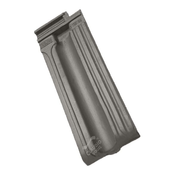 Telha Lateral de Cerâmica Francesa Chumbo Semi-Brilho Cláudio Vogel