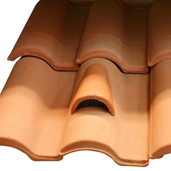 Telha Ventilação de Cerâmica Mediterrânea M14 Cerâmica 24,7cm Maristela