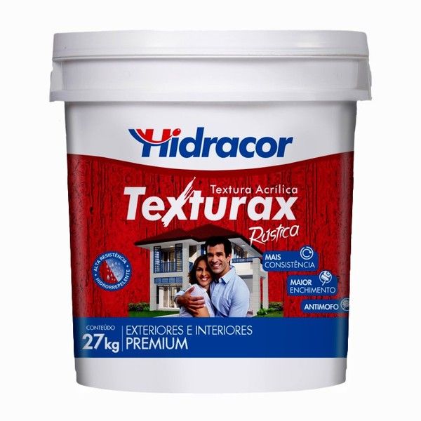 Textura Texturax Rústica Vermelho Caribe 27kg Hidracor