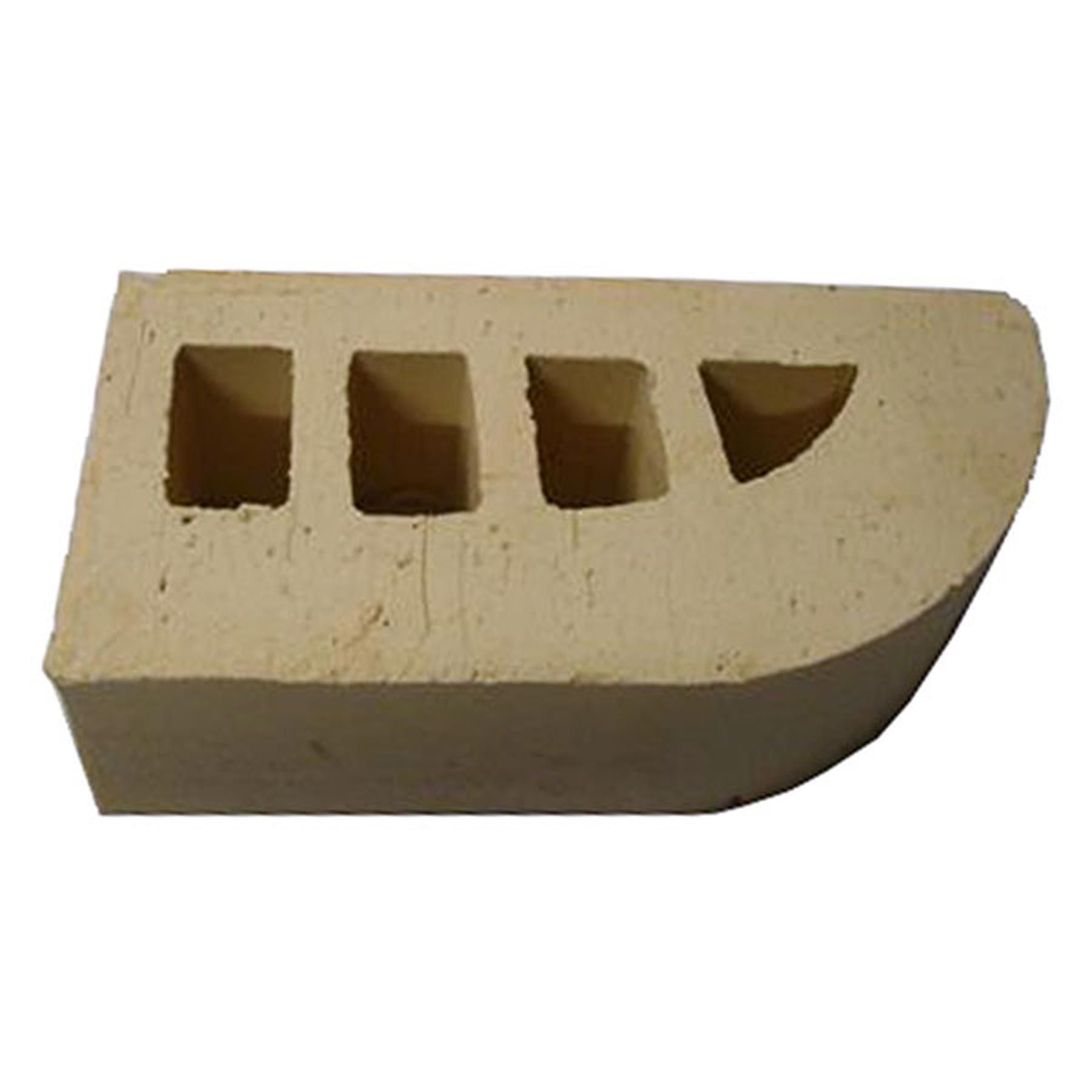 Tijolo Cerâmico Canto Curvo Branco 19x9x5,3cm Marajó