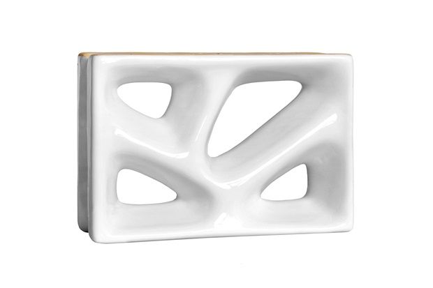 Tijolo Vazado 23x16x8 Rama Esmaltado Branco