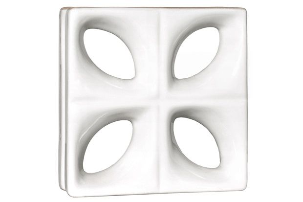 Tijolo Vazado 25x25x8 Folha Esmaltado Branco