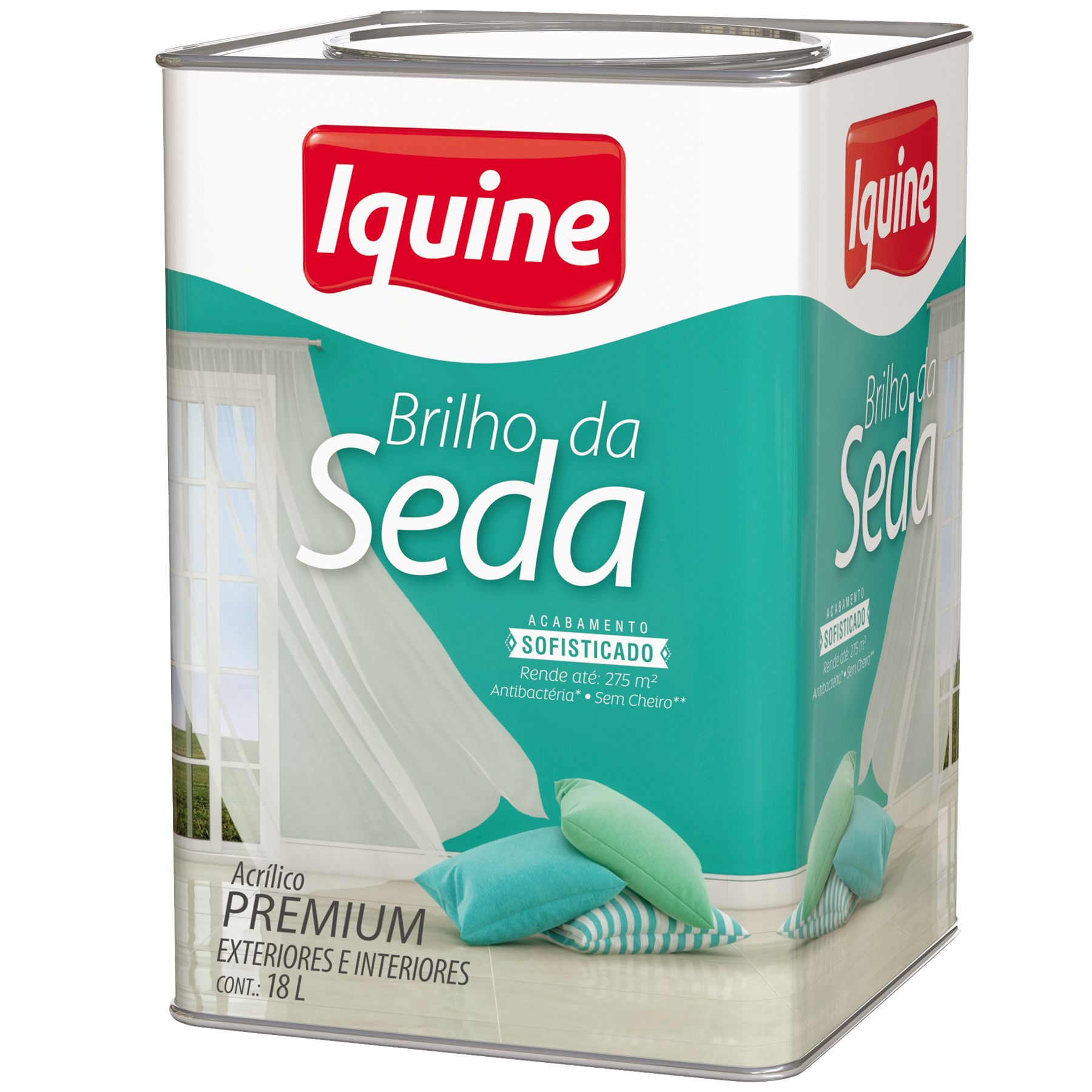 Tinta Acrílica Acetinada Brilho da Seda Premium Palha 18L Iquine