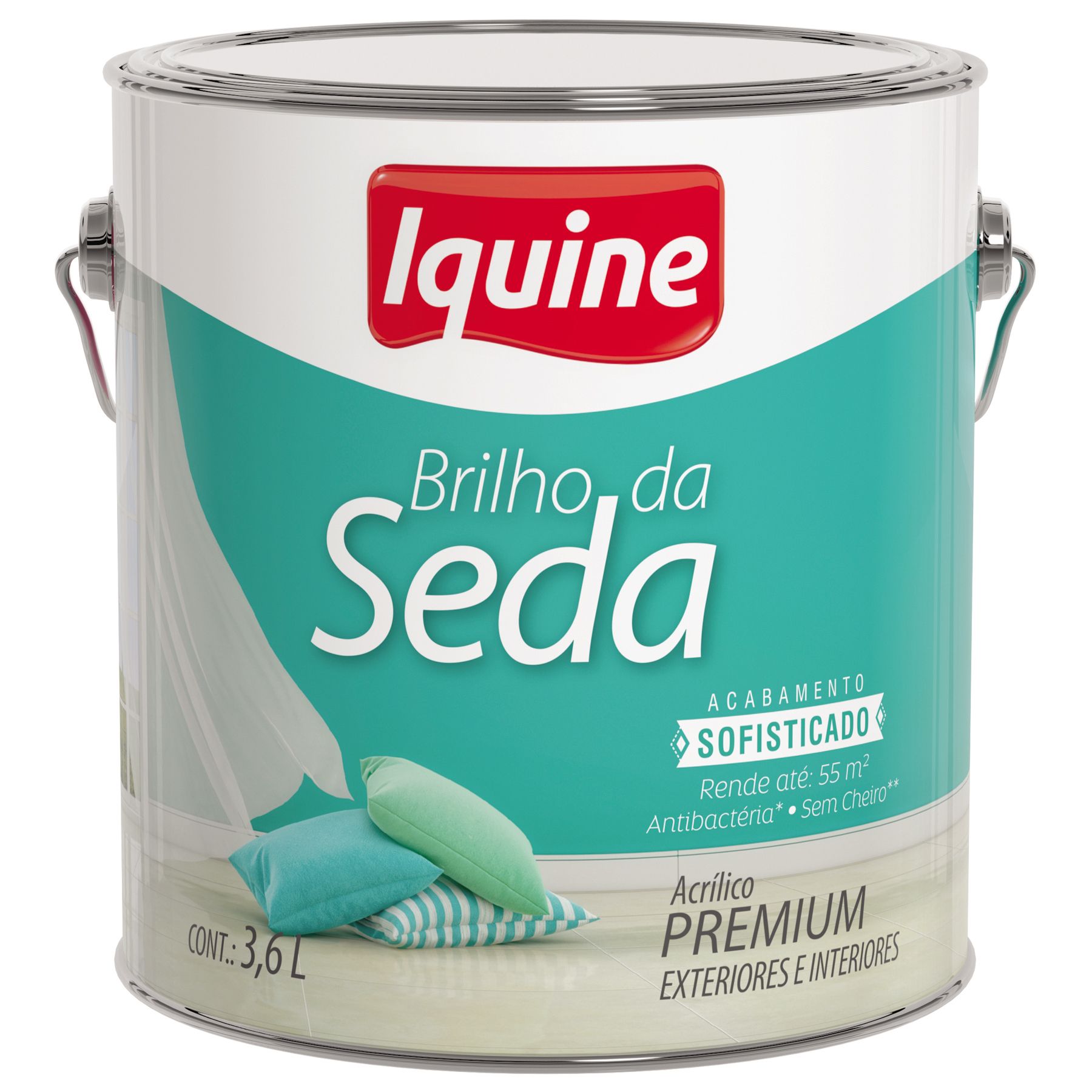 Tinta Acrílica Acetinada Brilho da Seda Premium Pérola 3,6L Iquine