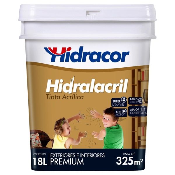 Tinta Acrílica Acetinado Hidralacril Premium Areia 18L Hidracor