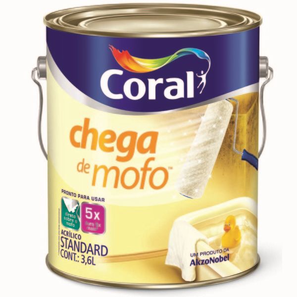 Tinta Acrílica Fosco Chega de Mofo Premium Branco 3,6L Coral