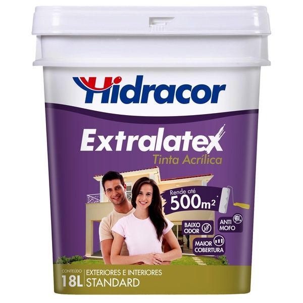 Tinta Acrílica Fosco Extralatex Standard Lilás Intenso 18L Hidracor