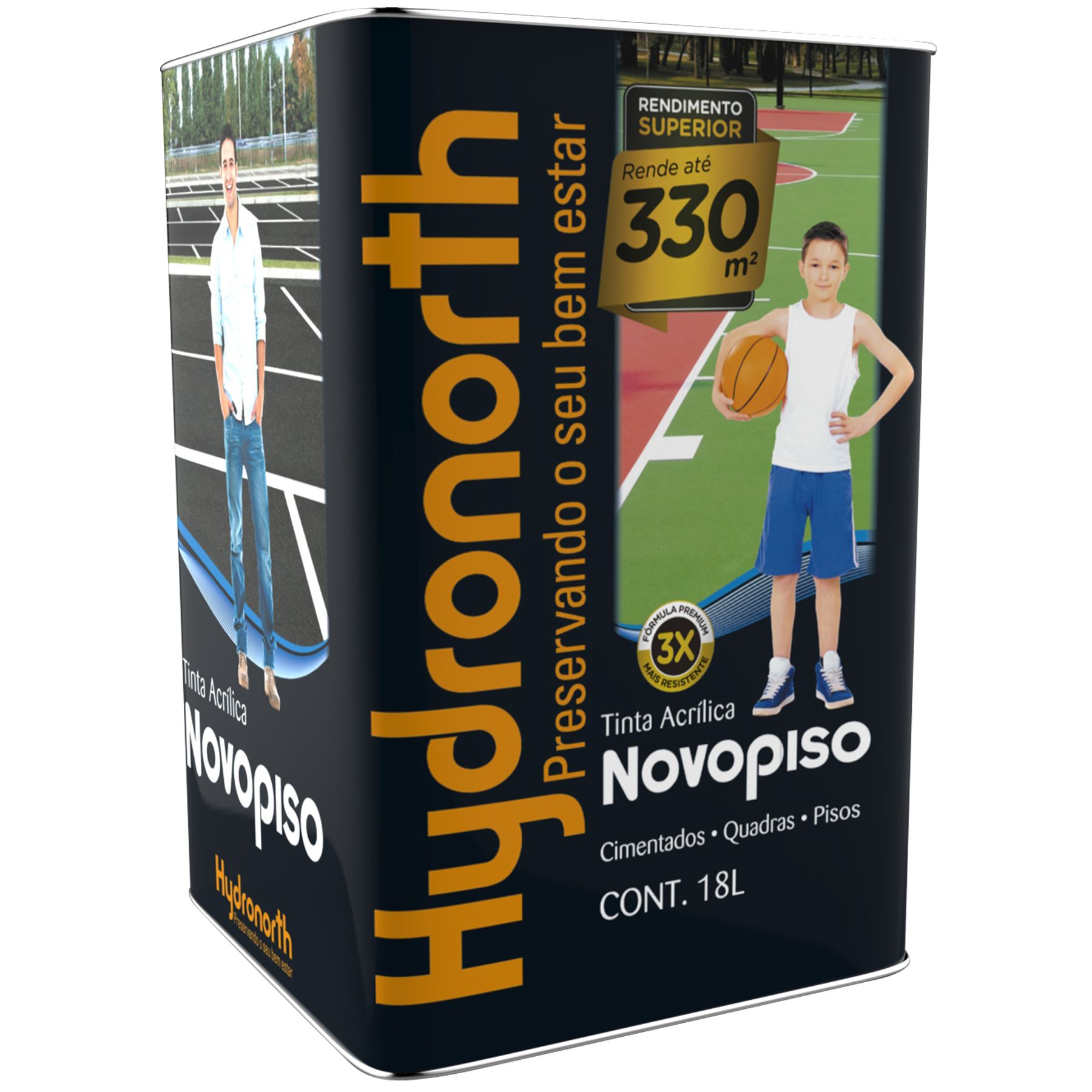 Tinta Acrílica Fosco Novo Piso Cinza 18L Hydronorth