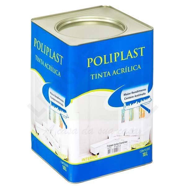 Tinta Acrílica Fosco Poliplast Econômica Branco 18L