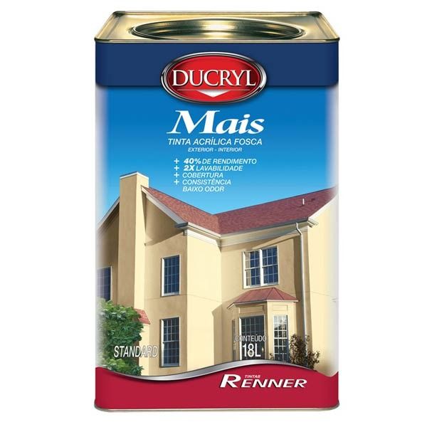 Tinta Acrílica Fosco Standard Ducryl Standard Pérola 18L Renner