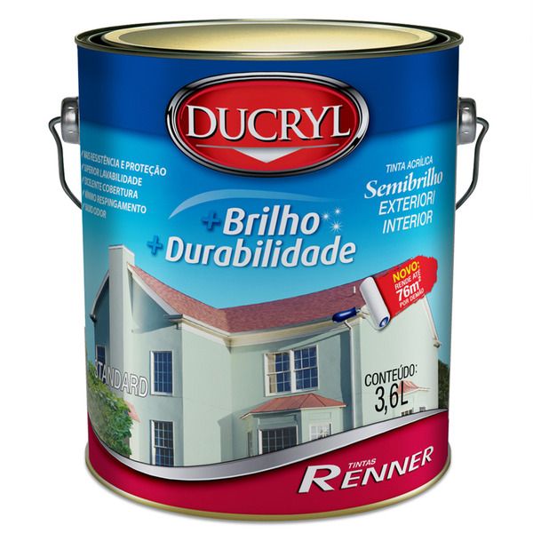 Tinta Acrílica Semibrilho Standard Ducryl Standard Marfim 3,6L Renner