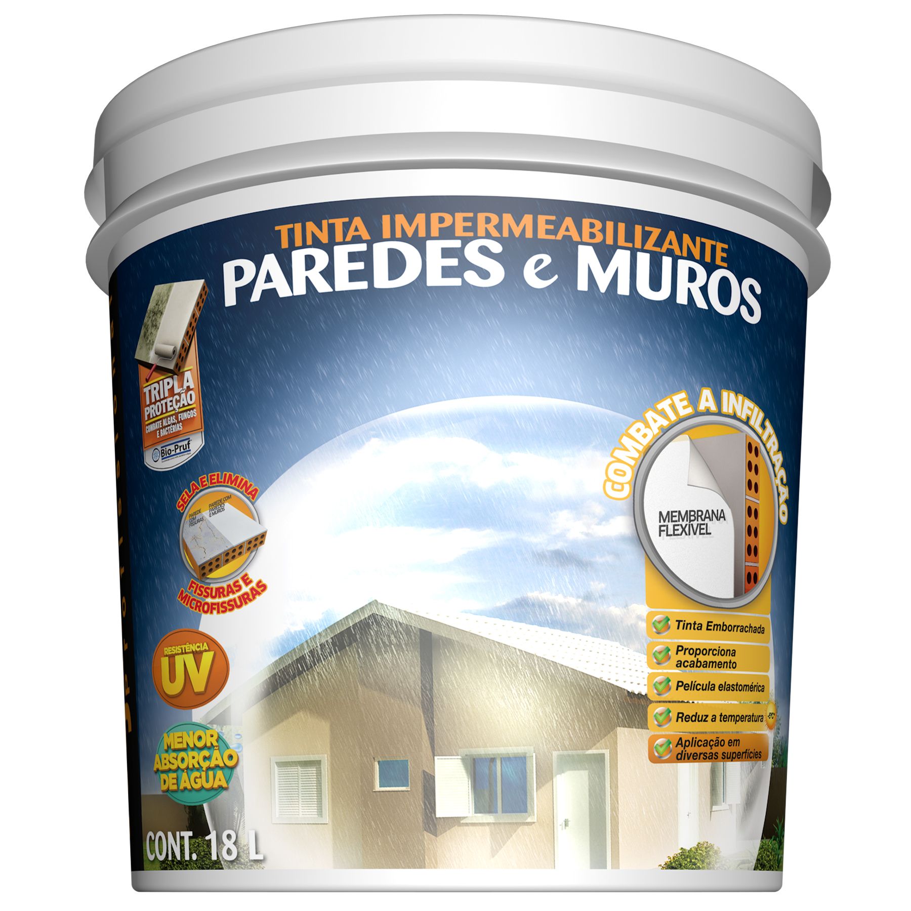 Tinta Impermeabilizante Paredes e Muros 18L Verde Limão Hydronorth