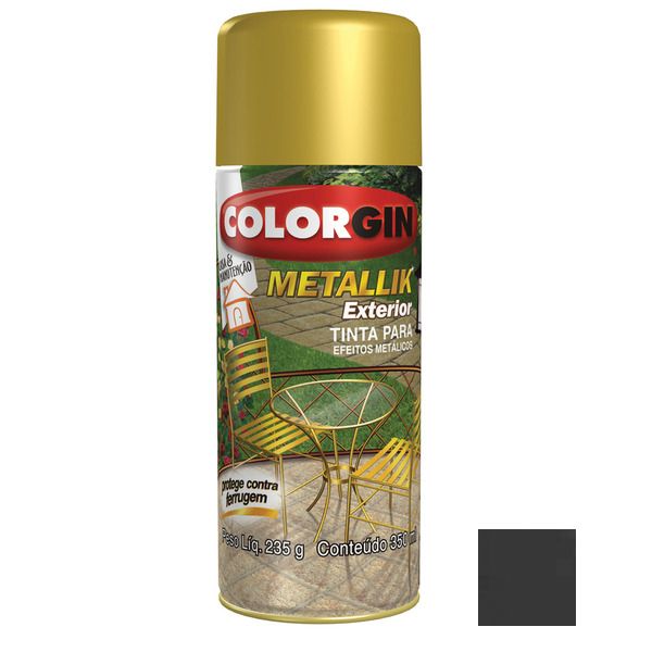 Tinta Spray Metallik Colorgin Metálico Grafite 350ml