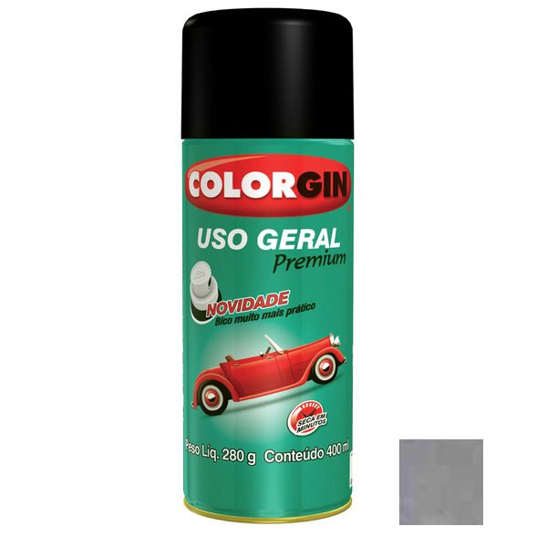 Tinta Spray Uso Geral Colorgin Brilho Roda Grafite Medio 400ml