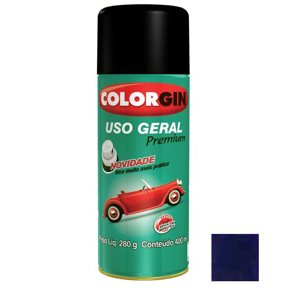 Tinta Spray Uso Geral Colorgin Metalico Azul Angra 400ml