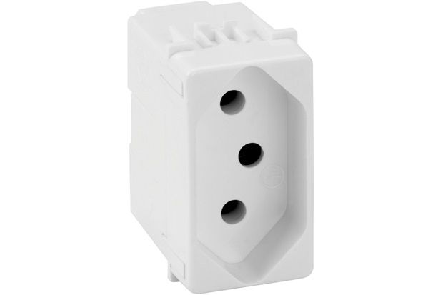 Tomada 2 Polos Terra sem Obturador 10a 220v Simon 19 Branco