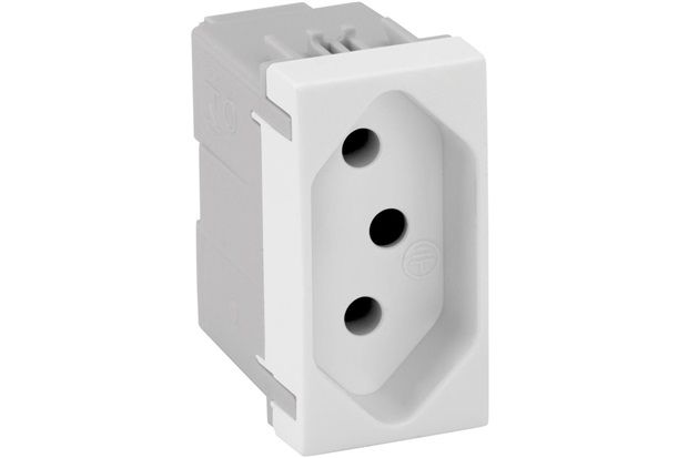 Tomada 2 Polos Terra sem Obturador 10a 220v Simon 30 Branco