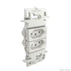 Tomada dupla 10A bivolt branca Zuli Lorenzetti