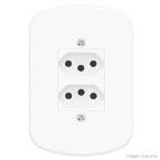 Tomada dupla 20A com placa distanciadas 250V Blanc Fame