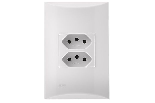 Tomada Duplex 4x2 Brava Branco 250v
