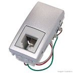 Tomada para telefone RJ11 1 módulo Única prata Schneider