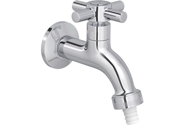 Torneira de Jardim E Tanque com com Adaptador de Mangueira Izy Cromada