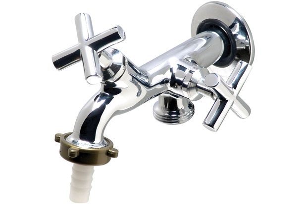 Torneira de Tanque com Saída para Máquina de Lavar Cromada