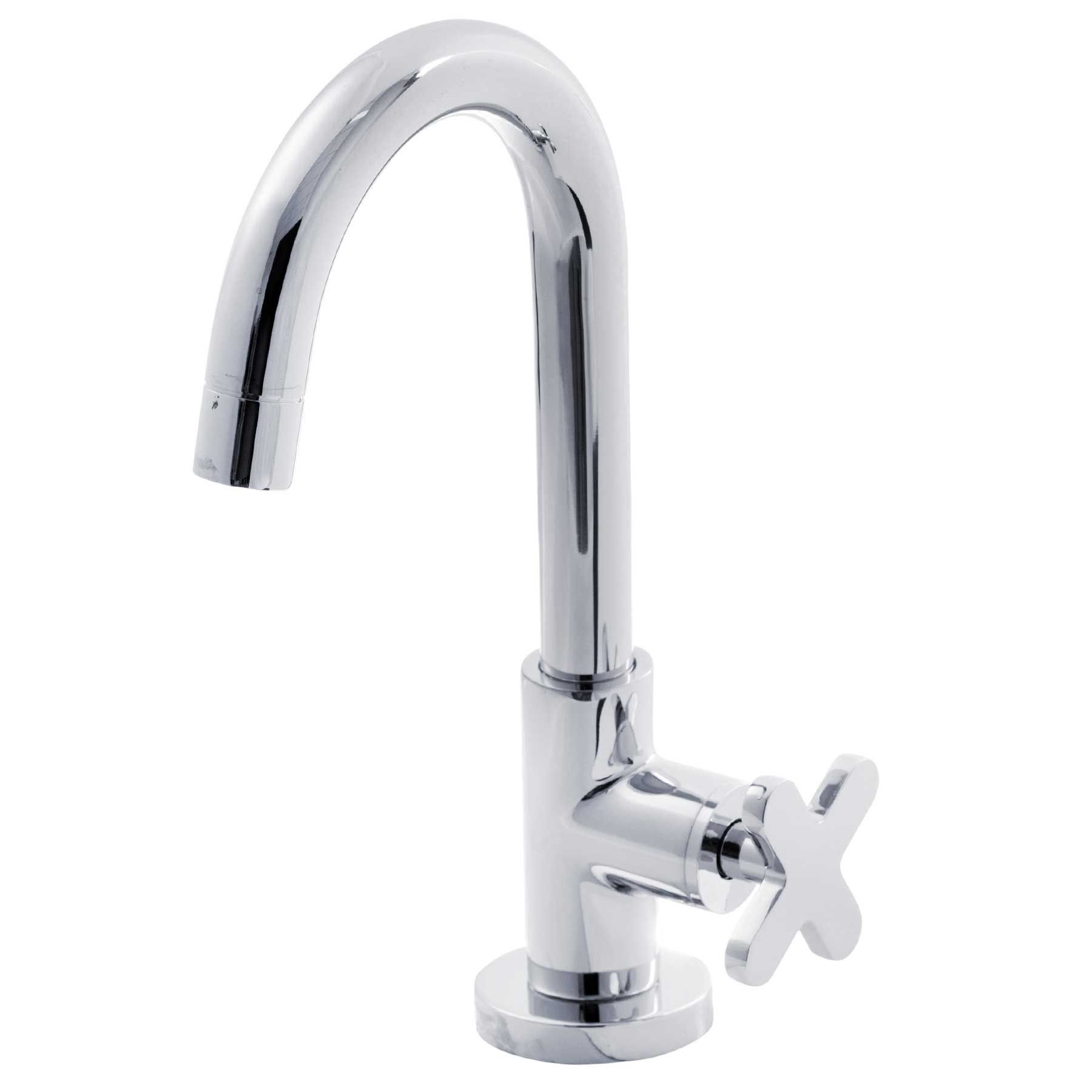 Torneira para Pia de Banheiro Bica Alta Cromado Disco Deca