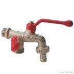 Torneira para tanque e máquina de lavar de esfera dupla vermelha Wog
