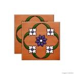 Tozeto de cotto Lotus LDTS6 11,5x11,5cm terracota Fênix