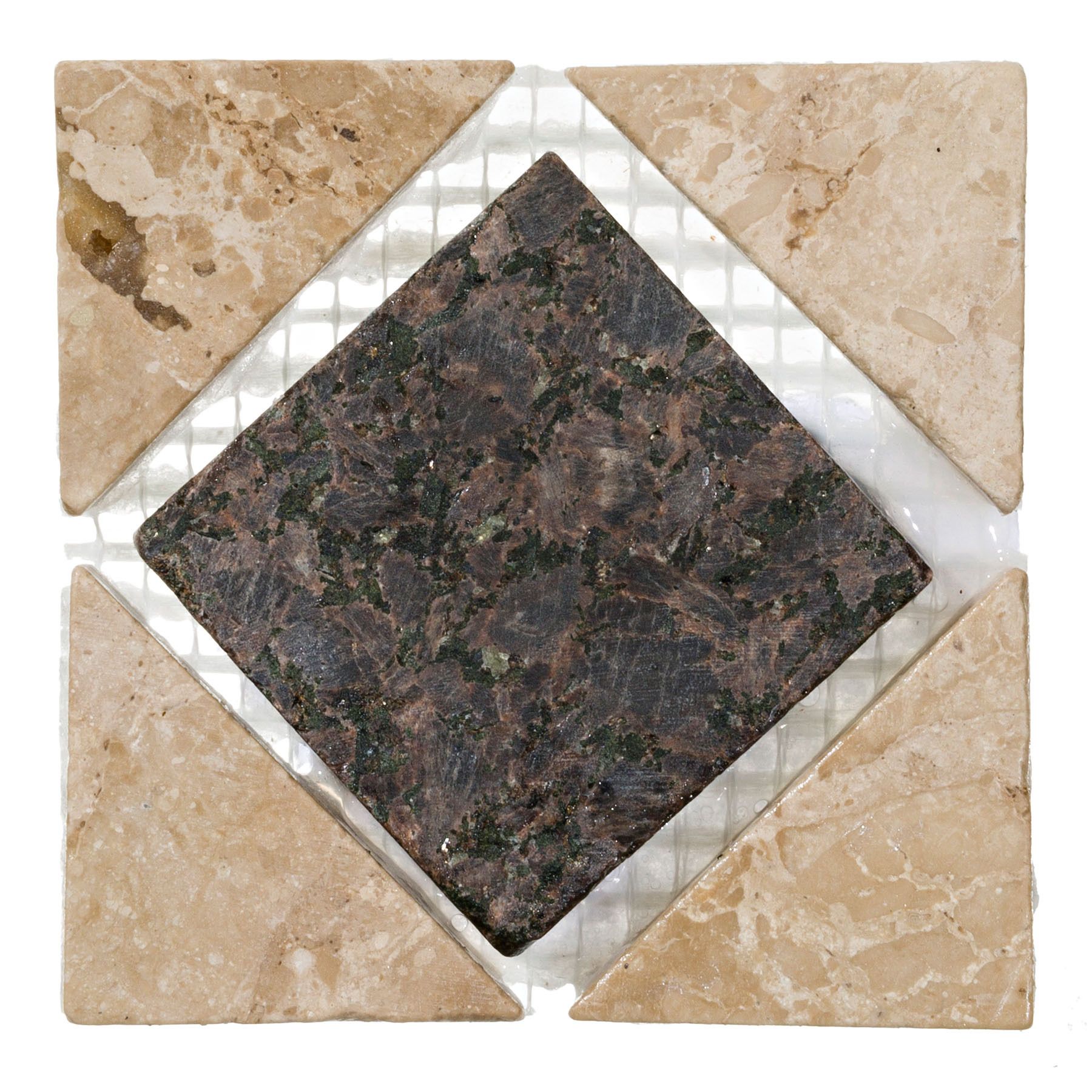 Tozeto Mármore Acetinado Quadro Marrom 10x10cm Forti Marmi