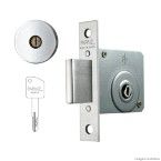 Trava de segurança redonda Tetra 142 R68 cromado acetinado chave com 4 voltas Papaiz