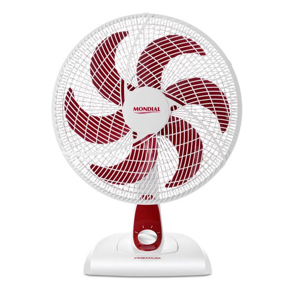Ventilador de Mesa 40cm 250V (220V) Branco e Vermelho Premium Mondial