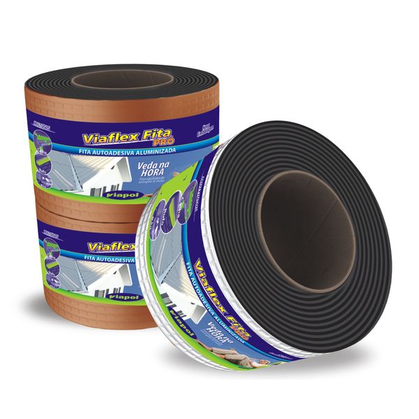 Viaflex Fita Pro Cor Marrom Telha 94cmx10m Viapol